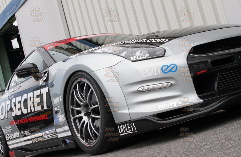 Top Secret Front Wide Fender Set Carbon Fiber Version A - GT-R R35